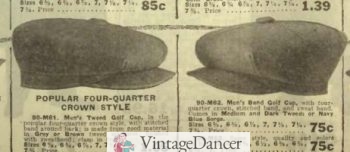 1918 Four panel golf caps