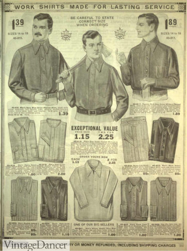 1918 men's work shirts