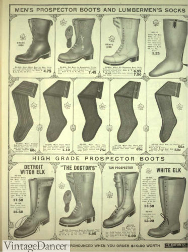 1918 work boots and socks