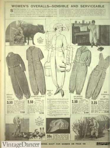 1918 Overalls and coveralls women 1910s