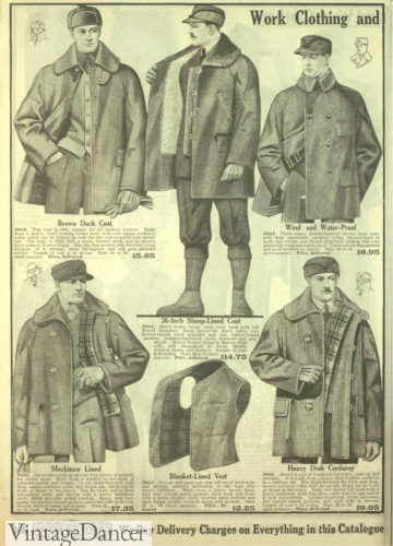 1918 men's work clothing -vest and jackets