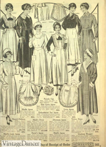 1918 maid, nurse aprons Edwardian apron
