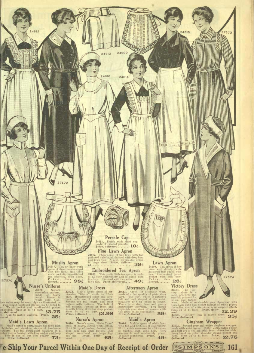 Victorian Edwardian Apron, Maid Costume & Patterns