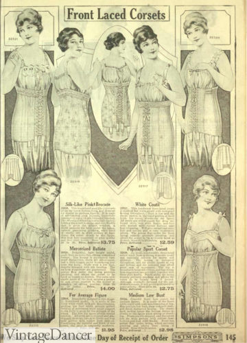 1918 front lace corsets