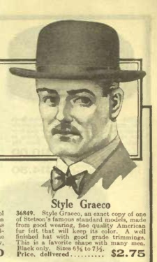1918 derby hat, wide brim