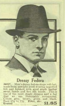 1918 fedora hat