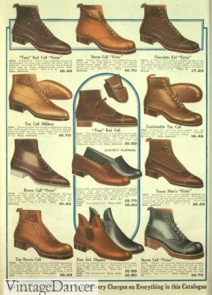1918 Edwardian men's Boots and Shoes