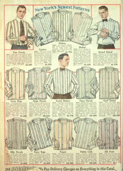 1919 mens Edwardian dress shirts