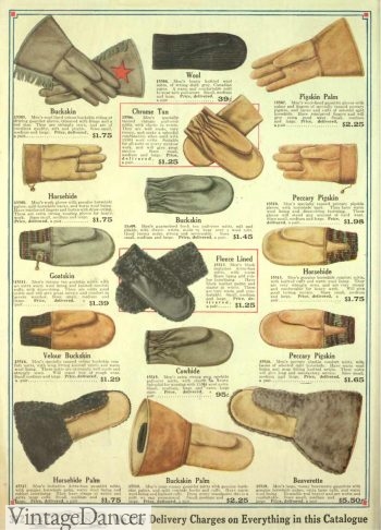 1918 Men's Gloves for dress and work, Edwardian era