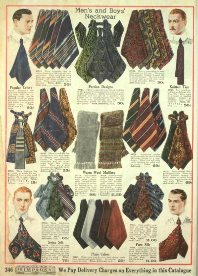 1918 mens edwardian neck ties bow ties