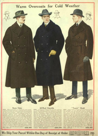 1919 mens winter coats, overcoats, trench coats, jackets