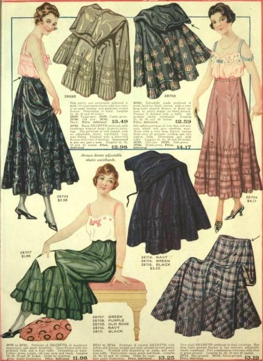 1918 petticoats- A line with a pleated wide hem