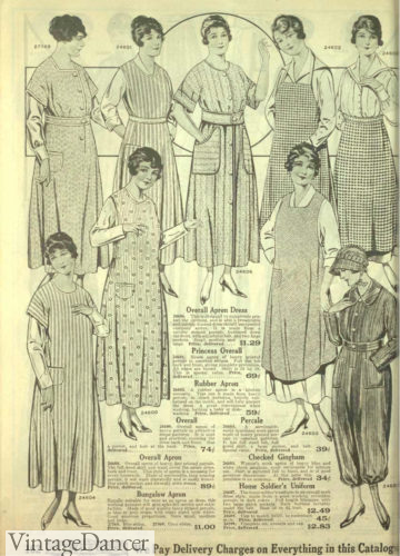 1918 house aprons Edwardian apron