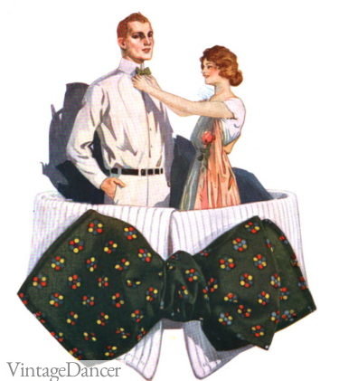 1918 butterfly bow tie mens 1910s necktie