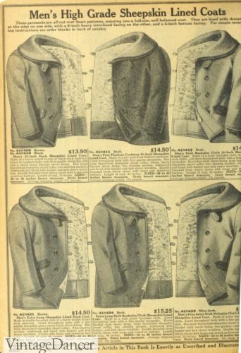 1918 sheepskin lined jackets (blanket cloth also a common lining)