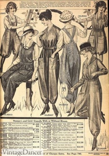 1918 Women's overalls or bloomer dresses
