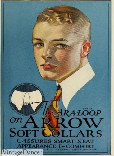 1919 soft collar with a loop and button to hold it in place