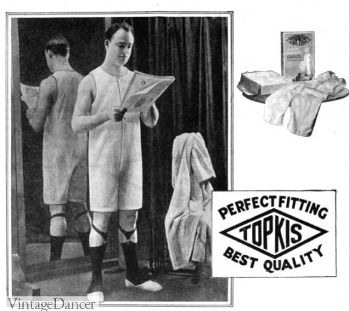 1920 mens underwear, socks and sock garters at VintageDancer