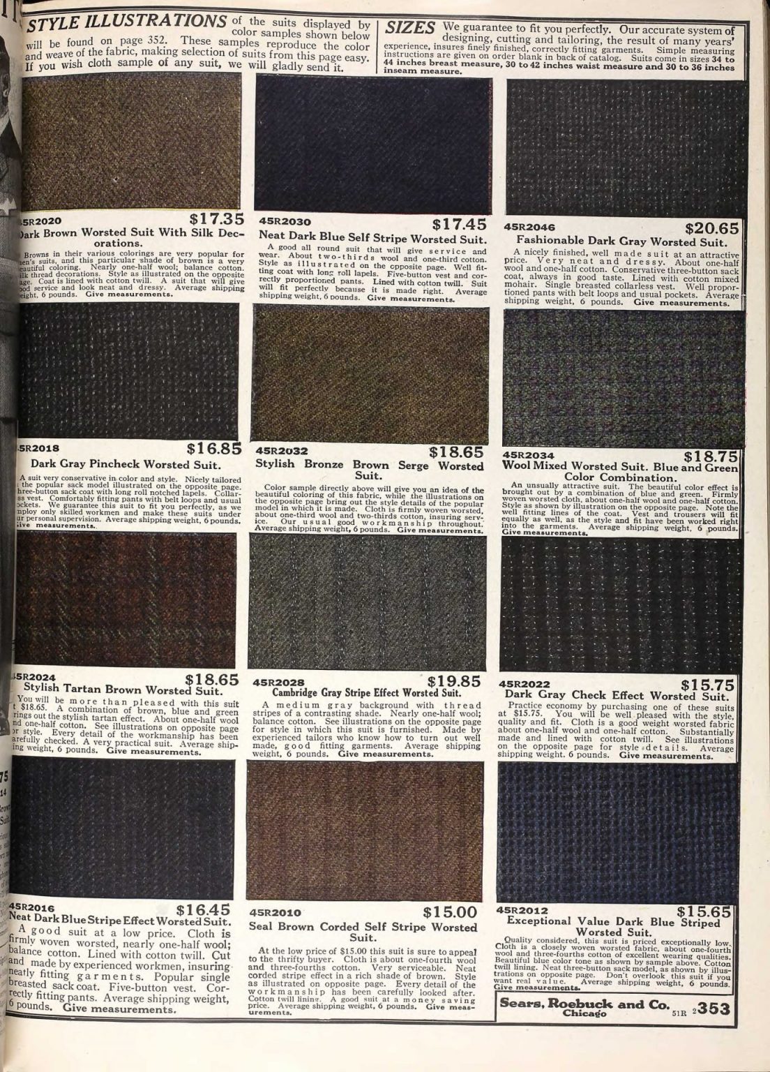 1900 - 1910s Edwardian Men's Fabric Swatches from Sample Books