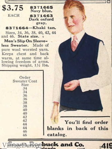 1919 men's pullover sleeveless sweater vest