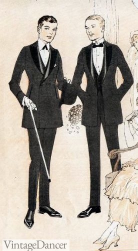 1919 "jazz suits" tuxedo dinner jacket mens formal evening attire
