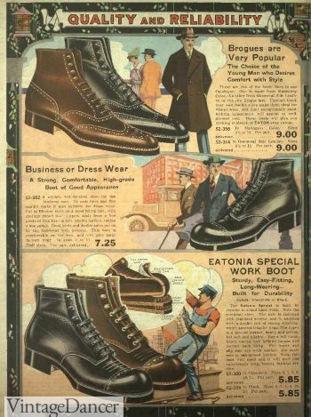 Peaky Blinders boots and shoes -1920 men's boots- gentlemen's dress boots, semi-formal and work boots
