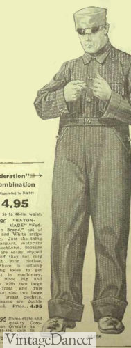 1920s mens working class coveralls