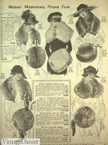 1920 Fur stole and muffs