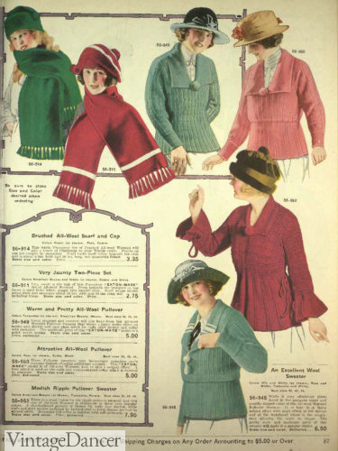 1920 winter sweater scarf hat