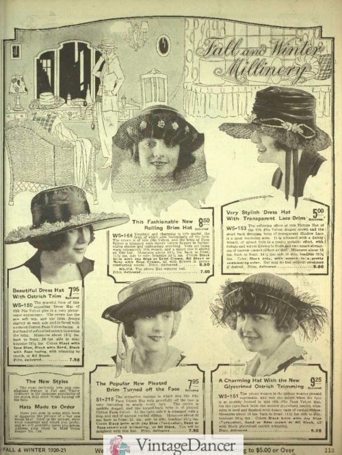 New styles of hats for winter 1920