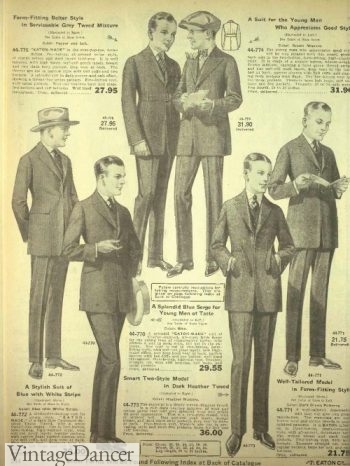 1921 Teens Suits- slim fit, some with belted jackets
