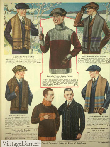 1920 pullover sweaters / jumpers and scarves