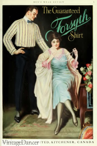 1920 mens striped shirt and club collars