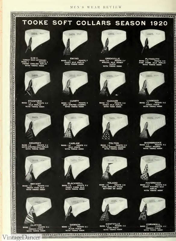 1920s mens detachable collars
