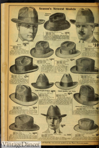 1920 mens fedora hats