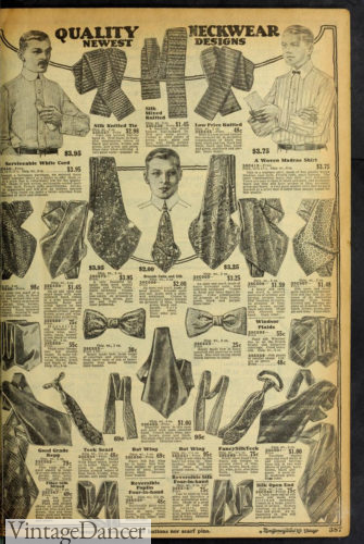 1920 mens ties, bow ties, neckties, neckwear