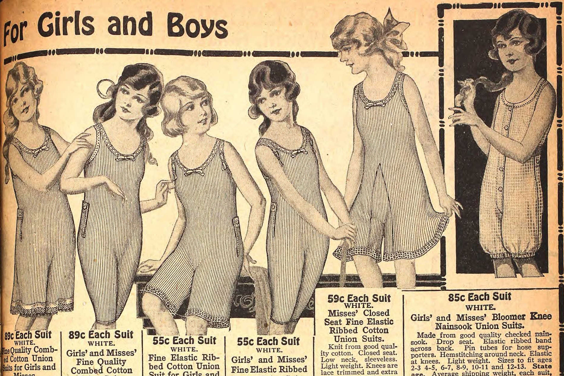1920 girl underwear knit