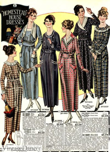 1920 house dress- long and high waist