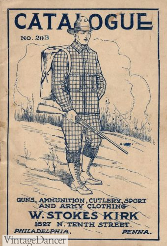 1920 check tweed hunting outfit clothes for men 1920s outdoor clothes