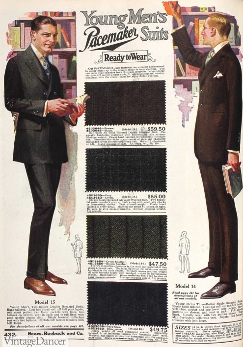 1920s Men&#8217;s Suit Fabric Swatches, Vintage Dancer