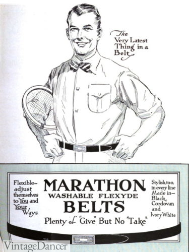 1920s Men&#8217;s Accessories History: Gloves, Watches, Belt, Spats, Sleeve Garters, Vintage Dancer