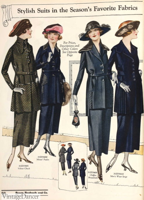 1920s Women's Suits for Travel, Work, & Leisure