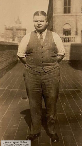 1920s big and tall men fat man suit and vest outfit photo