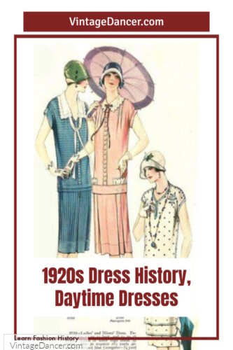 1920s Day Dress History 20s daytime dresses fashion history