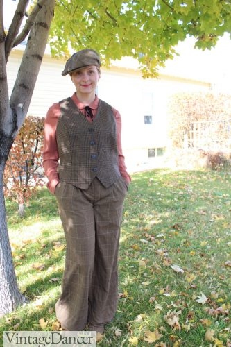1920s tweed outfit with vest
