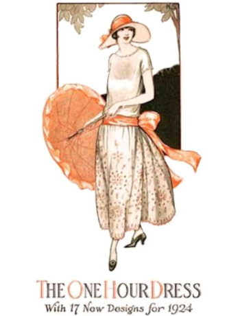 1920s One Hour dress pattern easy petite plus size ebook pattern how to make a 20s dress at VintageDancer
