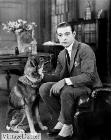 Rudolph Valentino wears white spats over his boots 1920s