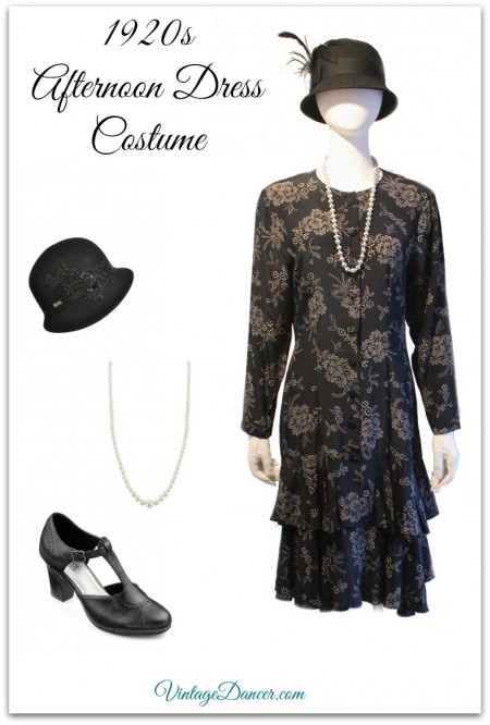 Downton Abbey 1920s Afternoon Tea or Traveling Dress Costume. Create this look and others at VintageDancer.com/1920s