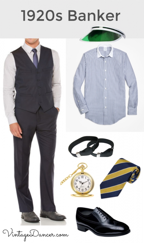 1920s banker, teller, clerk or professional men's outfit