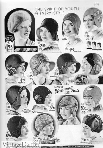 Hats for girls and teens in the cloche shape